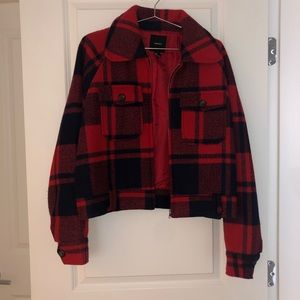 Cropped plaid jacket